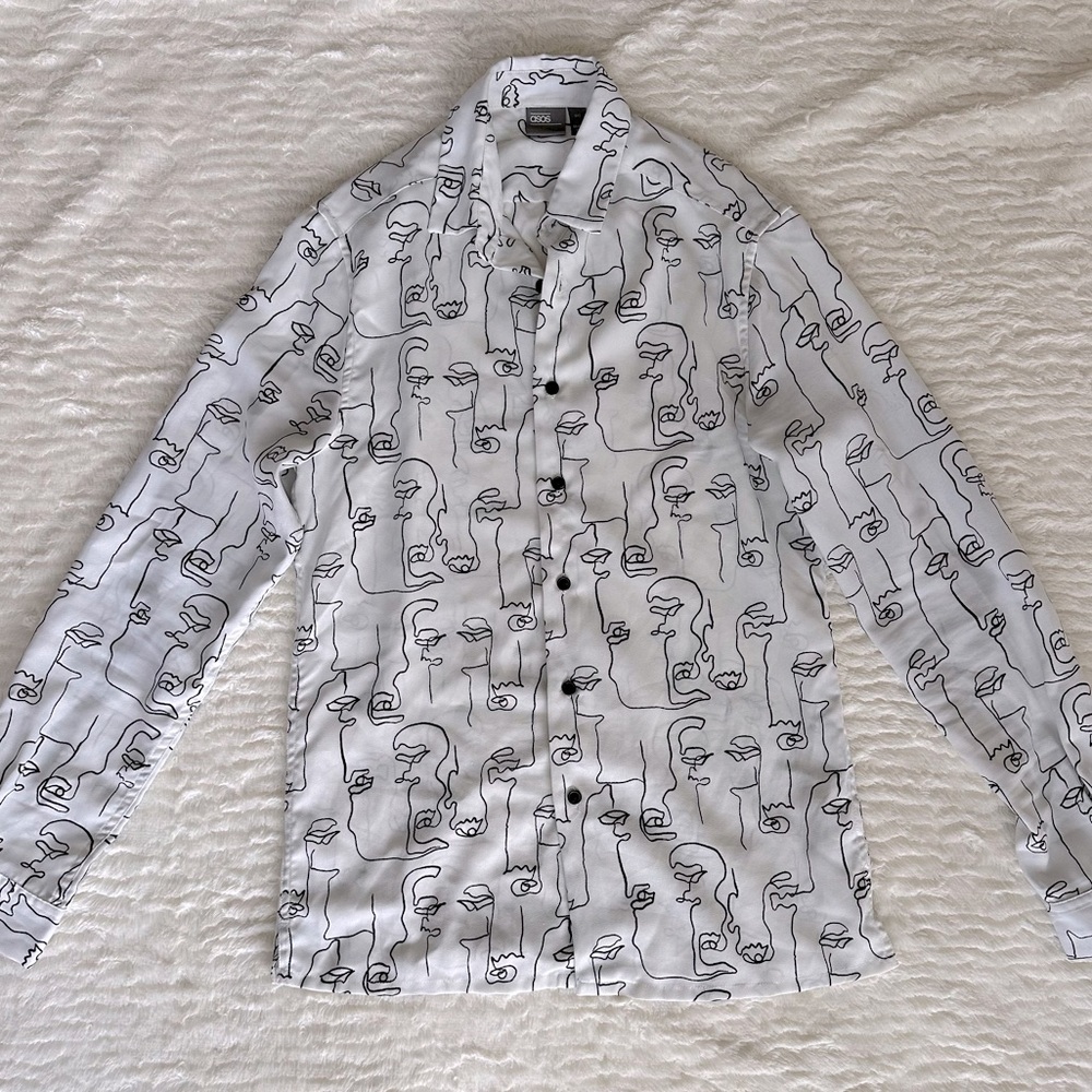 ASOS Face Print Shirt Size 2XS